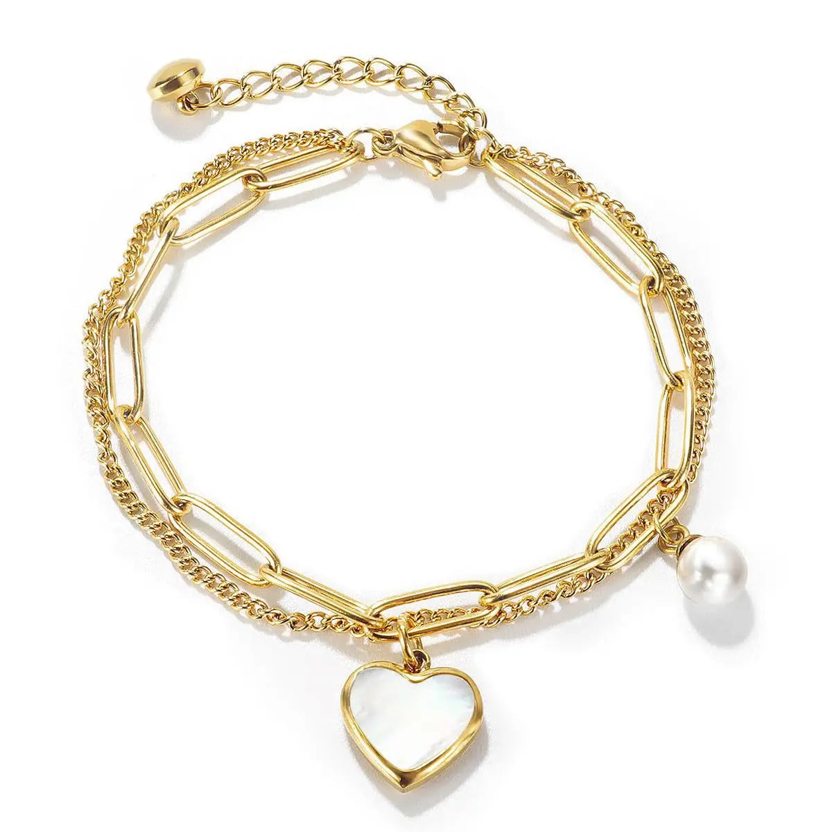 SF-A1014115 Bracelet Chaîne à Breloques Cœur pour Femme