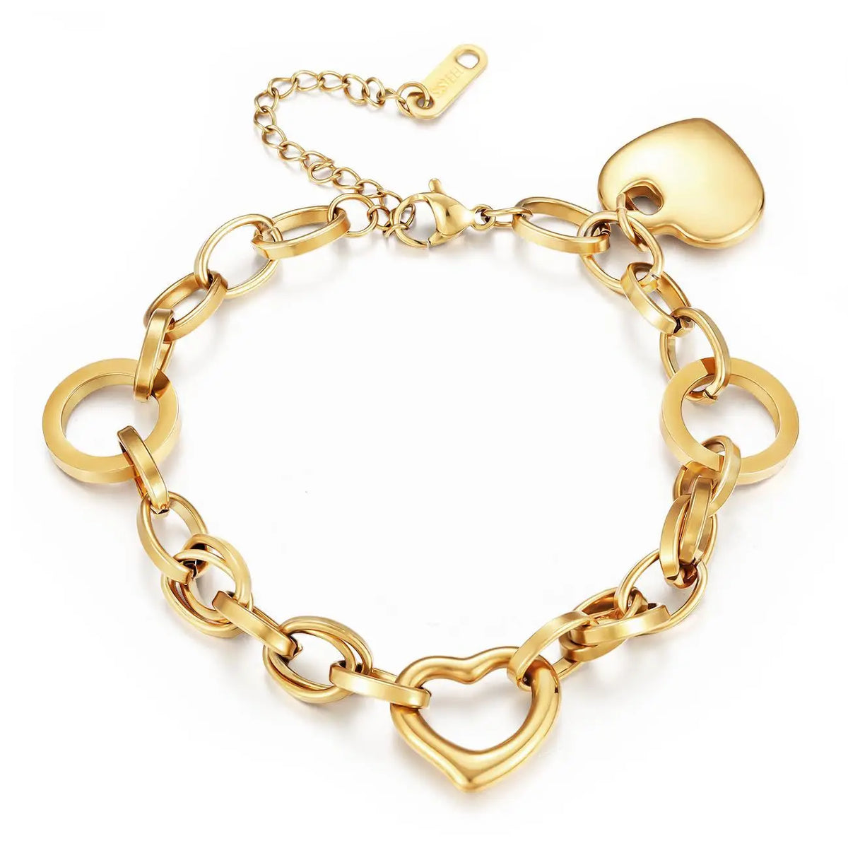 SF-A1014115 Bracelet Chaîne à Breloques Cœur pour Femme