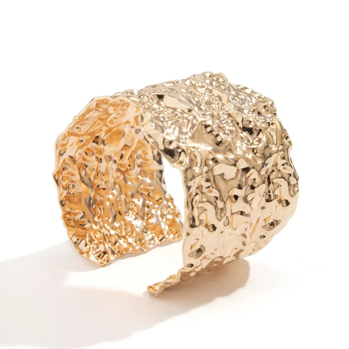 Bracelet Jonc Ouvert Épais pour Femme Plaqué Or 18K