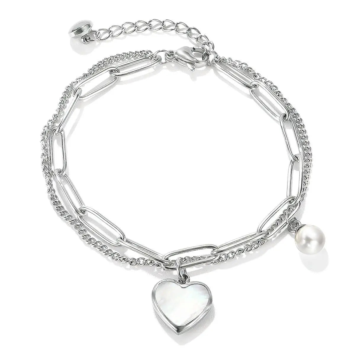 SF-A1014115 Bracelet Chaîne à Breloques Cœur pour Femme