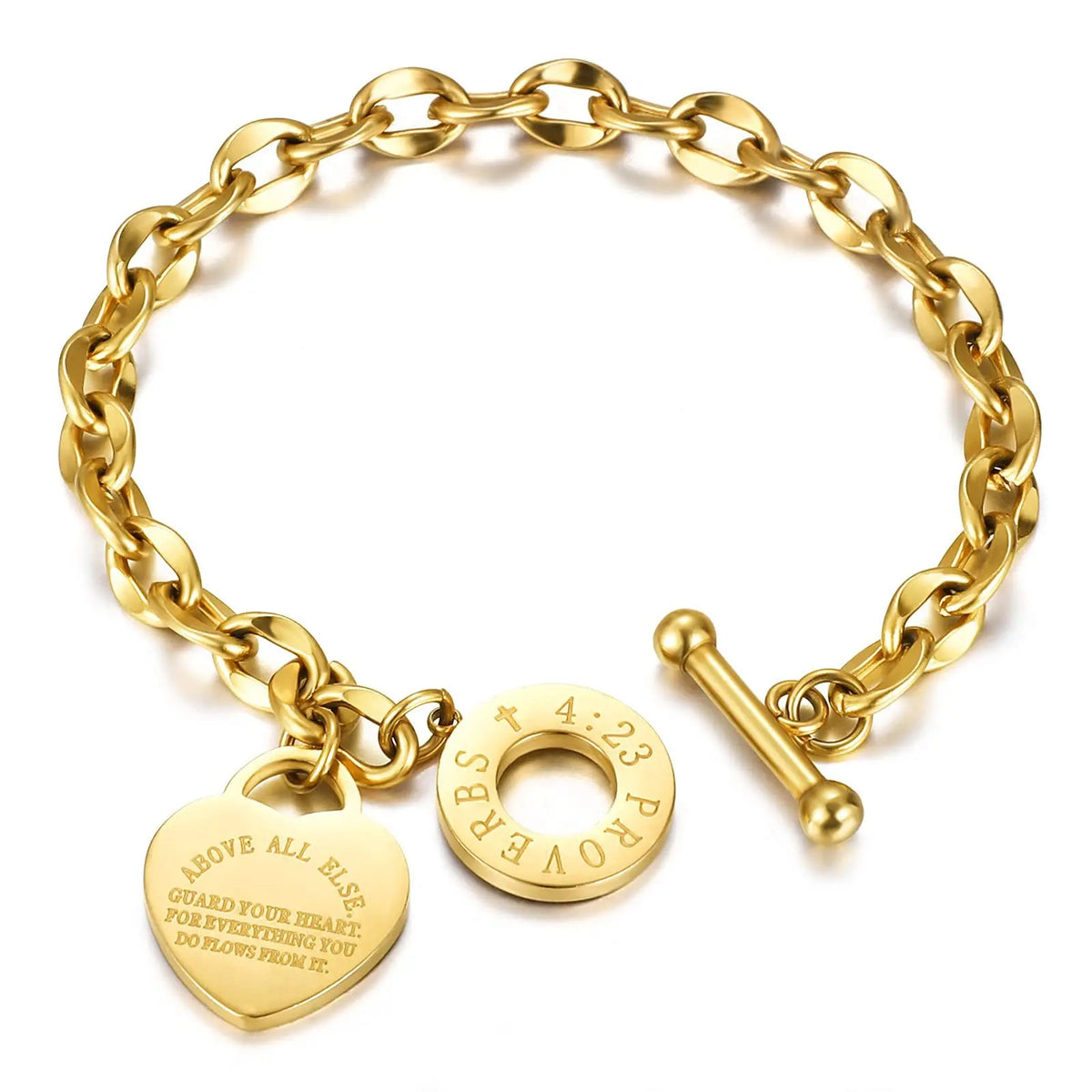 SF-A1014115 Bracelet Chaîne à Breloques Cœur pour Femme