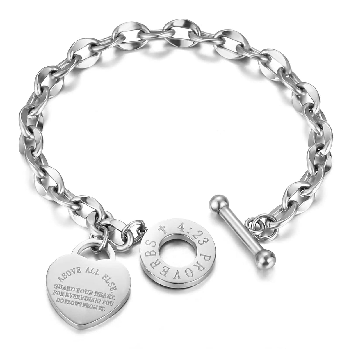 SF-A1014115 Bracelet Chaîne à Breloques Cœur pour Femme
